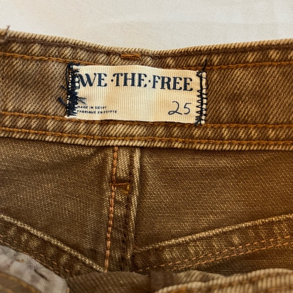 NWT FREE PEOPLE x WE THE FREE Zena High Rise Slim Straight, Size 25, Brown - Picture 3 of 7